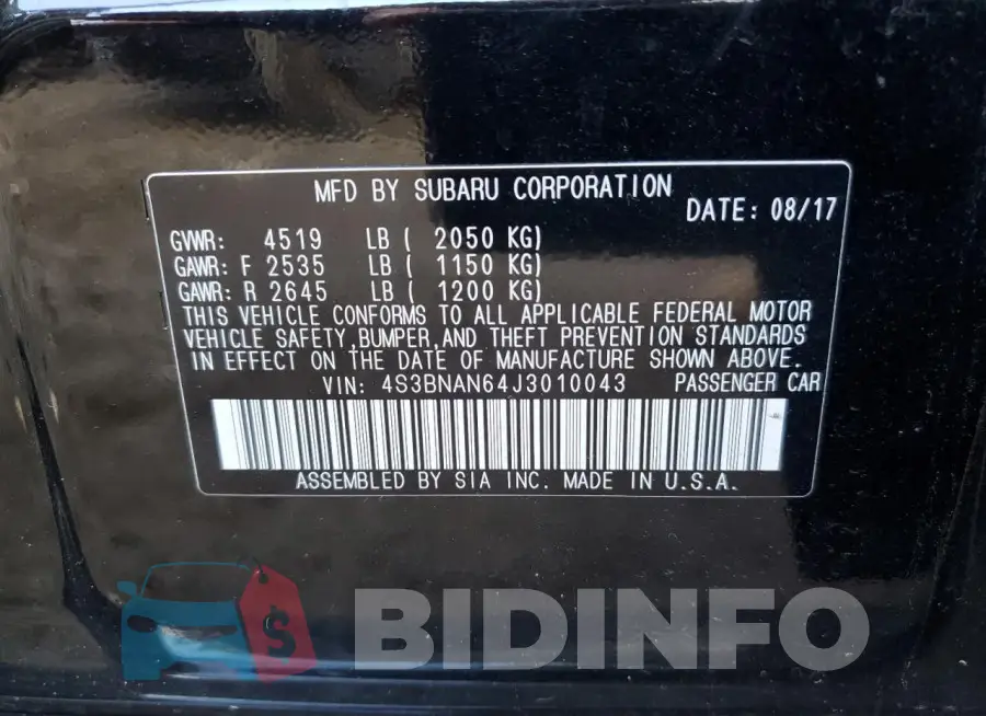 4S3BNAN64J3010043 Photo# 12