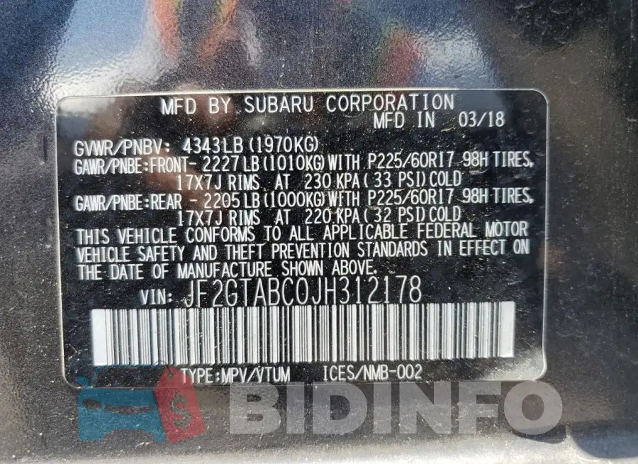 JF2GTABC0JH312178 Photo# 12
