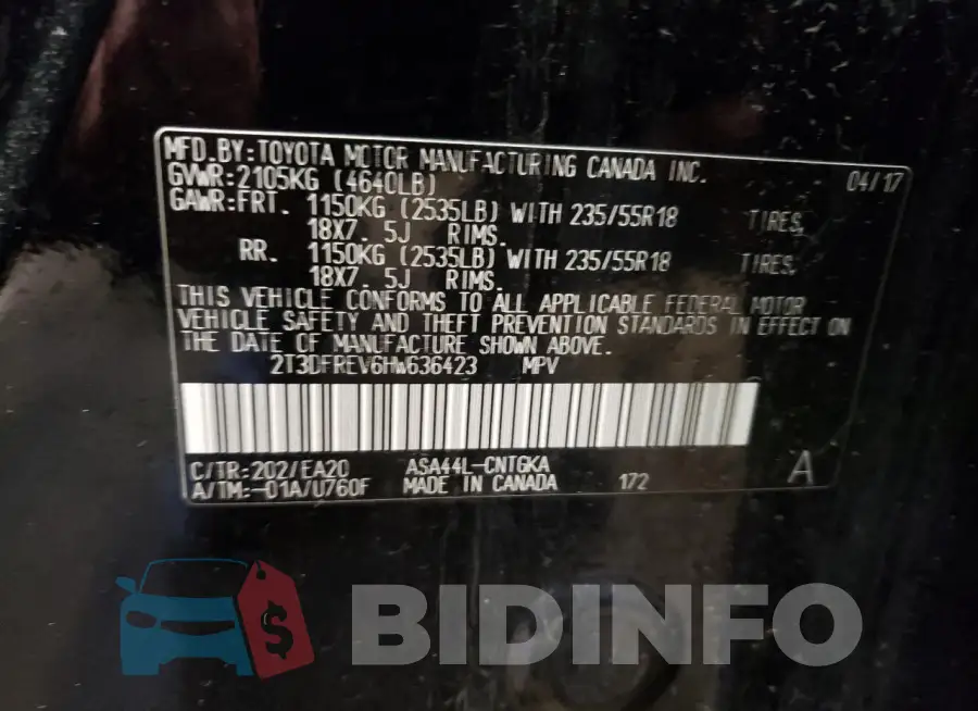 2T3DFREV6HW636423 Photo# 14