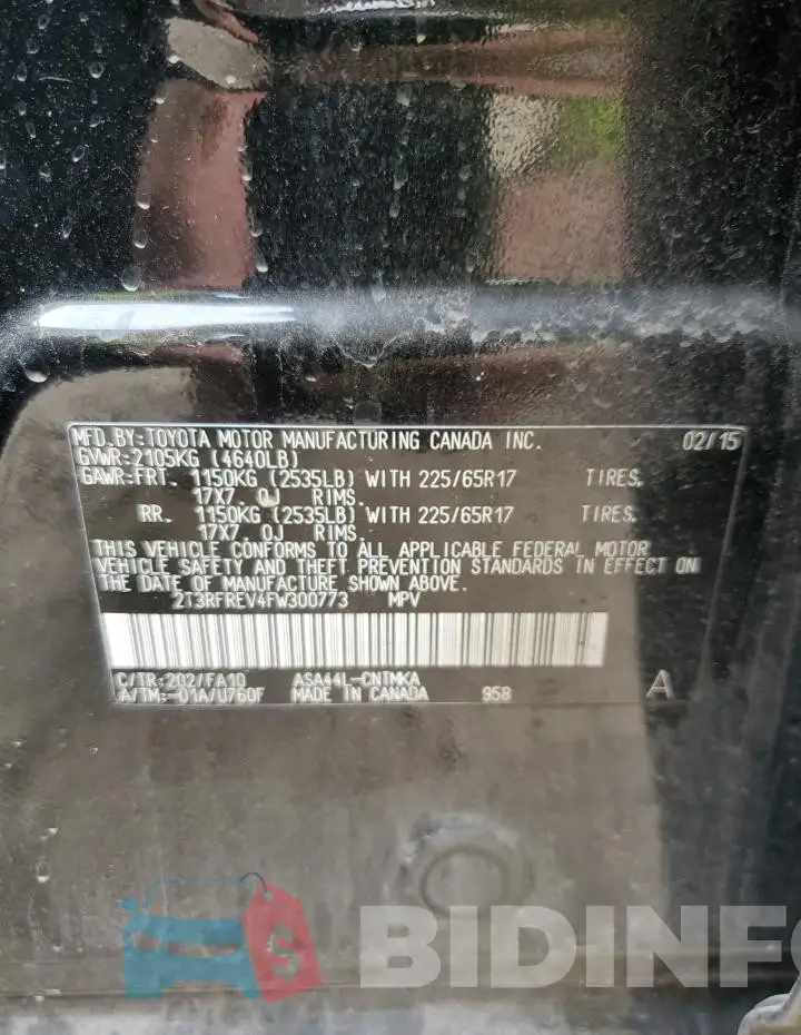 2T3RFREV4FW300773 Photo# 12