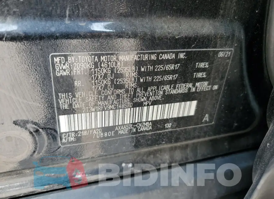 2T3W1RFV9MC148570 Photo# 12