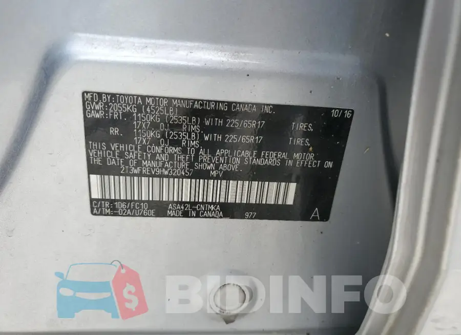 2T3WFREV9HW320457 Photo# 13