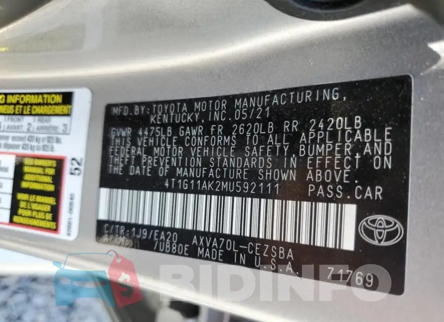 4T1G11AK2MU592111 Photo# 12