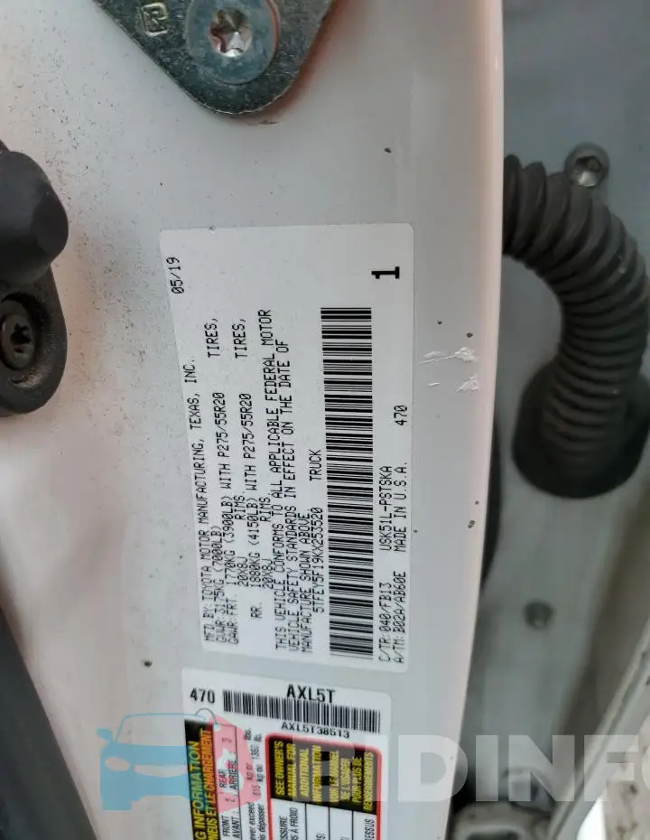 5TFEY5F19KX253520 Photo# 12