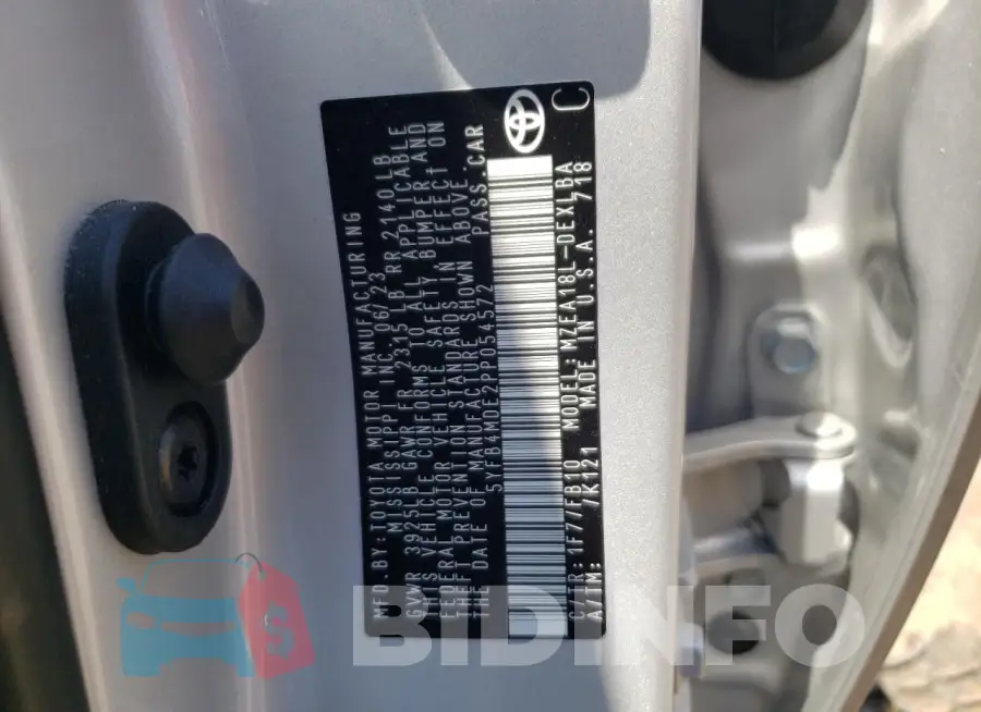 5YFB4MDE2PP054572 Photo# 12