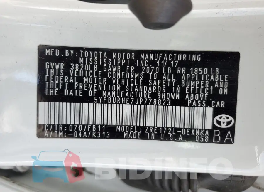 5YFBURHE7JP778823 Photo# 12