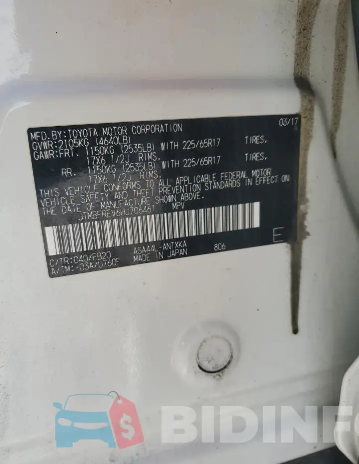 JTMBFREV6HJ706461 Photo# 14