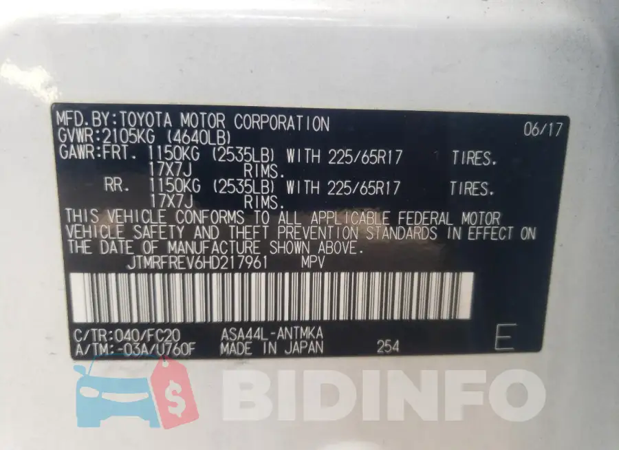 JTMRFREV6HD217961 Photo# 12