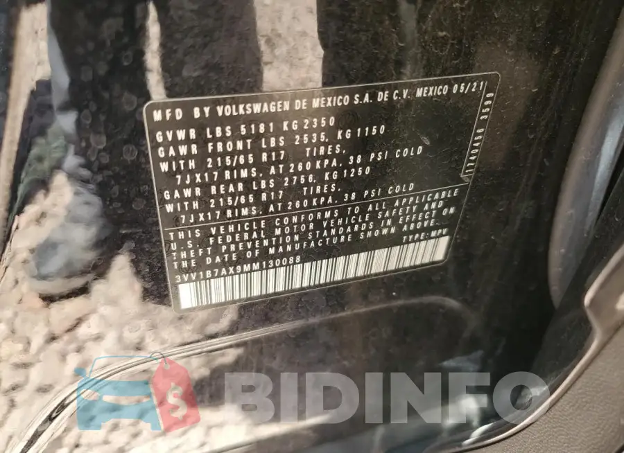 3VV1B7AX9MM130088 Photo# 12