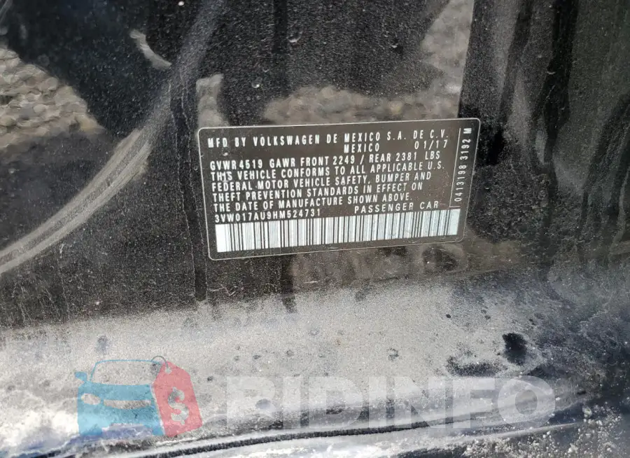 3VW017AU9HM524731 Photo# 12