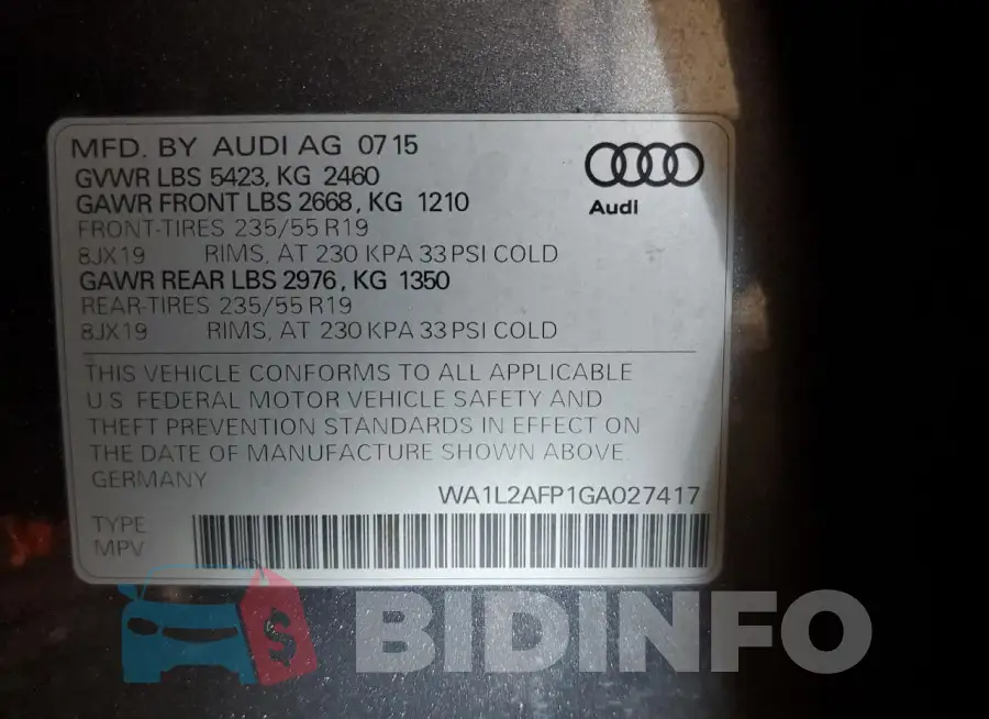 WA1L2AFP1GA027417 Photo# 13