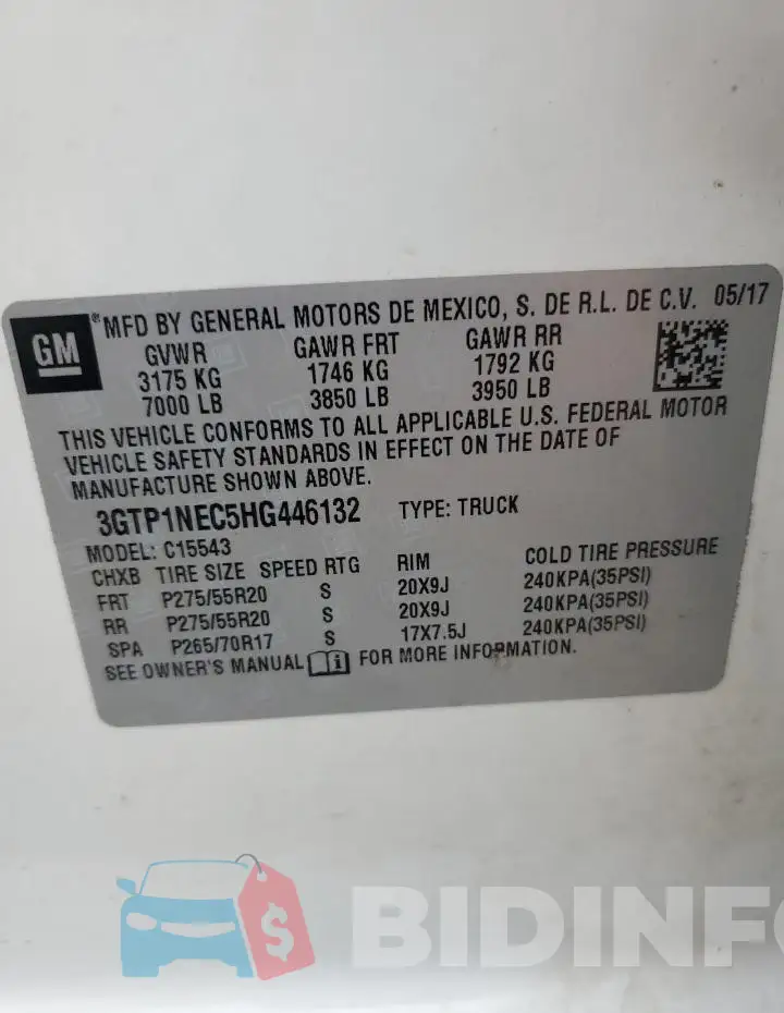 3GTP1NEC5HG446132 Photo# 12