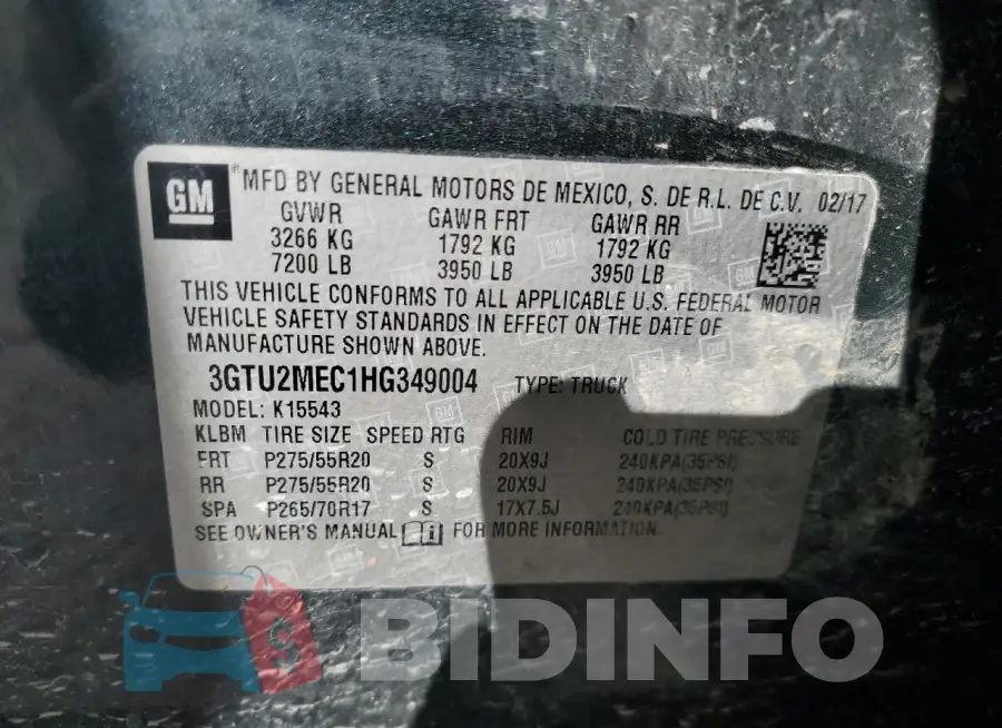 3GTU2MEC1HG349004 Photo# 12