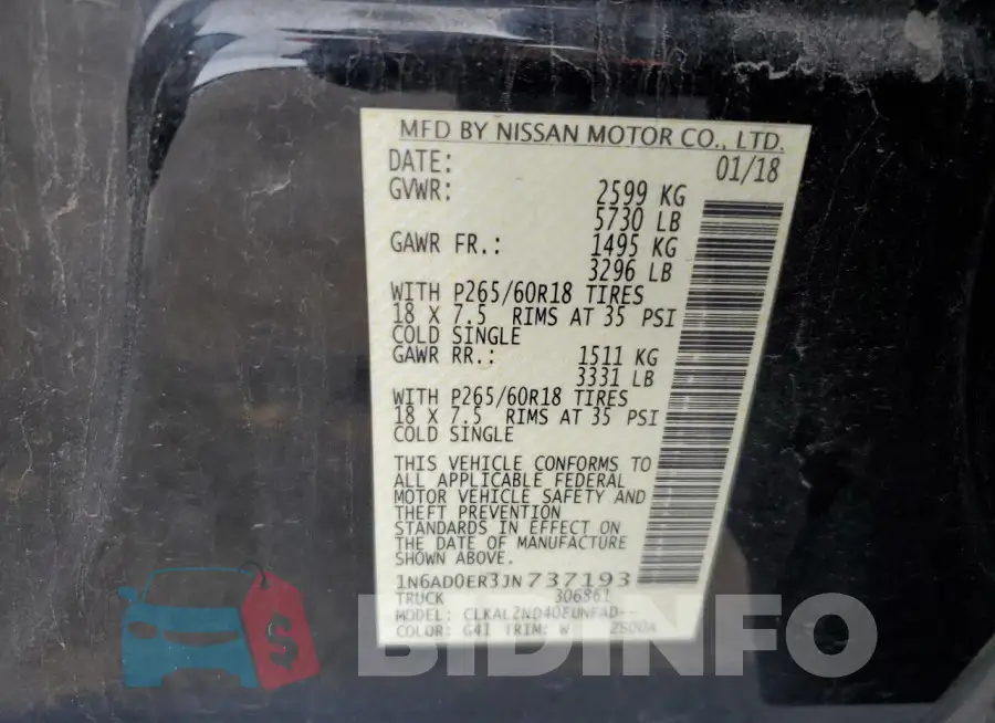 1N6AD0ER3JN737193 Photo# 12