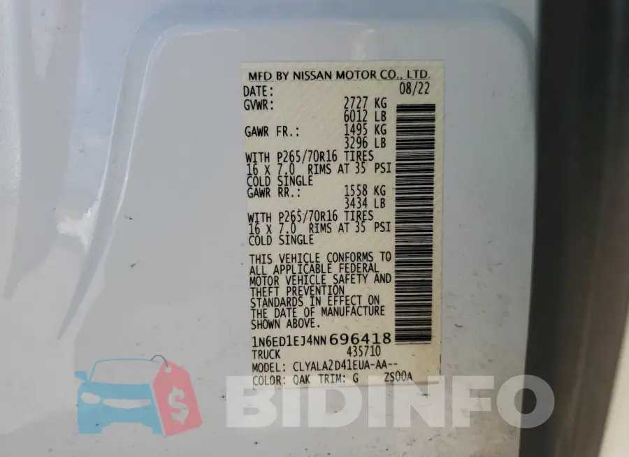1N6ED1EJ4NN696418 Photo# 12