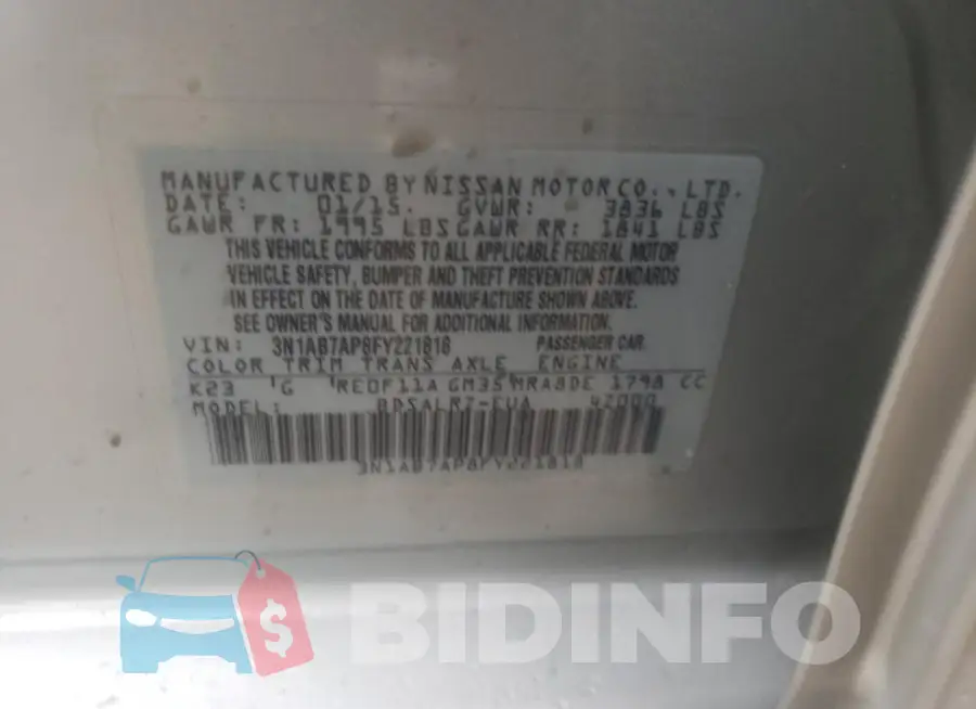 3N1AB7AP8FY221818 Photo# 12