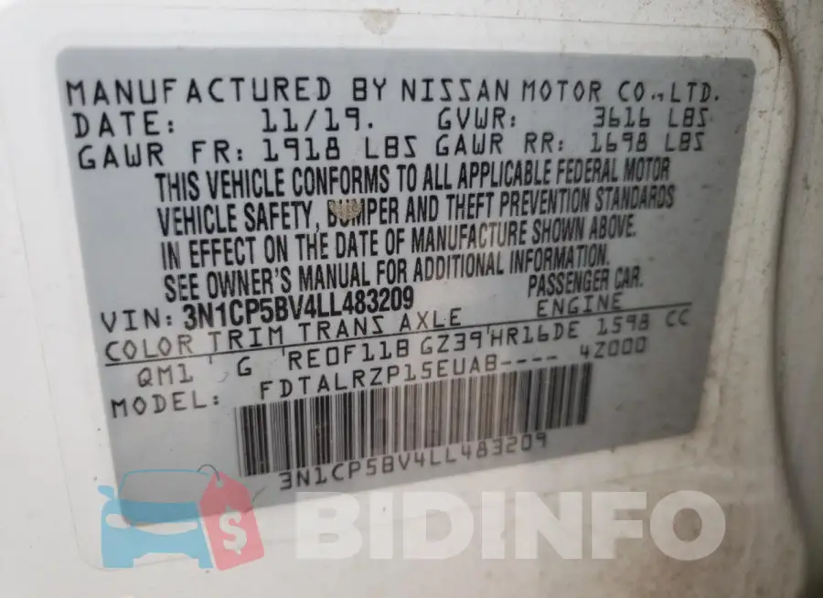 3N1CP5BV4LL483209 Photo# 13
