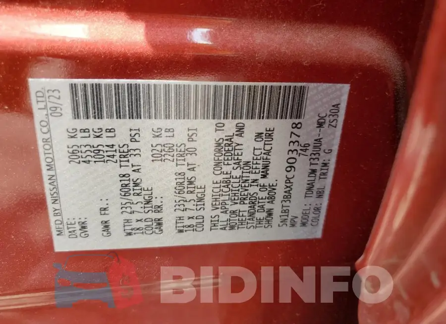 5N1BT3BAXPC903378 Photo# 12