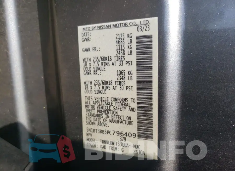 5N1BT3BB5PC796409 Photo# 13