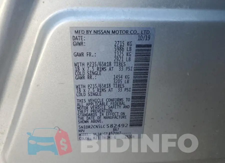 5N1DR2CN5LC582492 Photo# 13