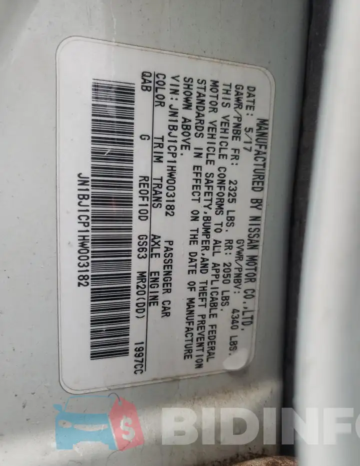 JN1BJ1CP1HW003182 Photo# 12