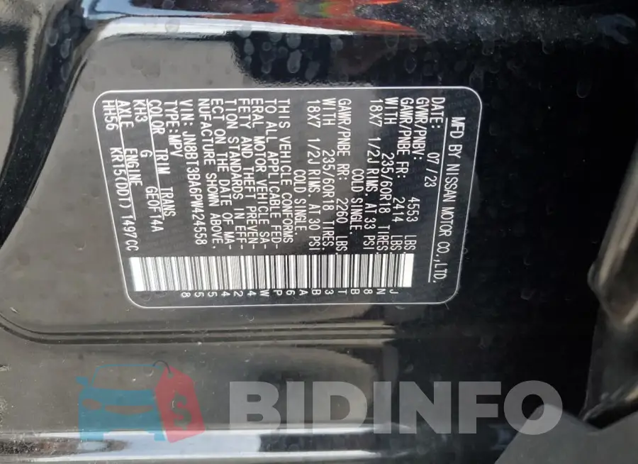 JN8BT3BA6PW424558 Photo# 13