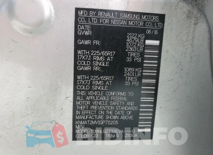KNMAT2MV1GP711205 Photo# 13