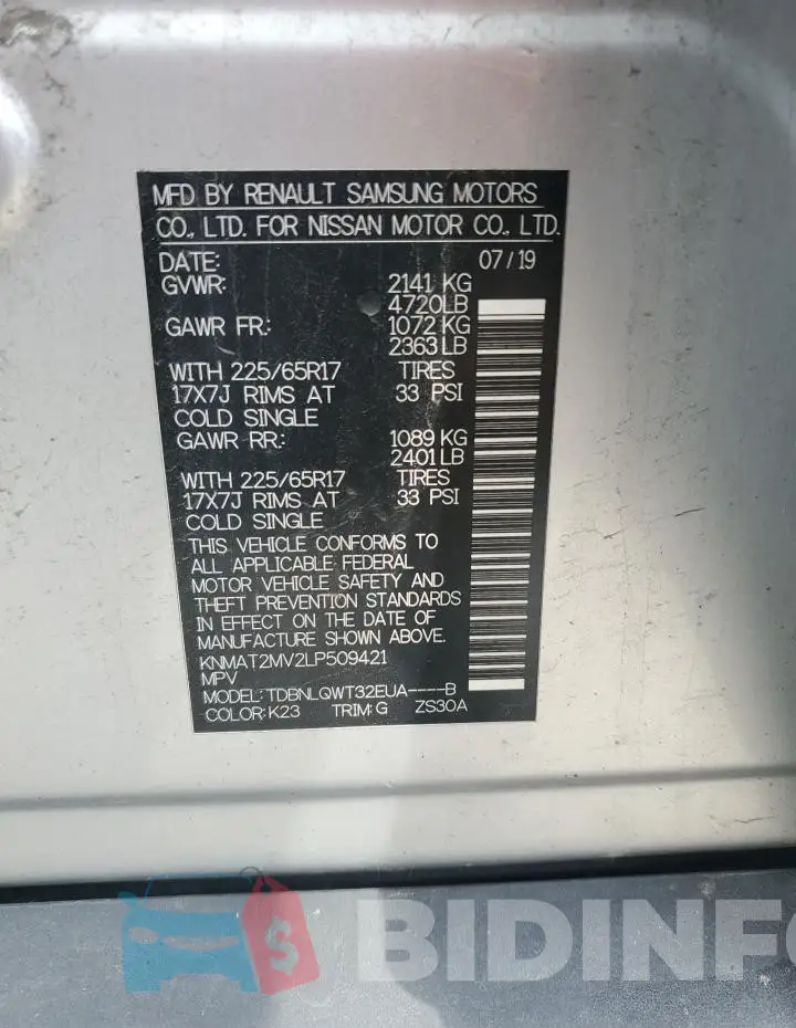 KNMAT2MV2LP509421 Photo# 13