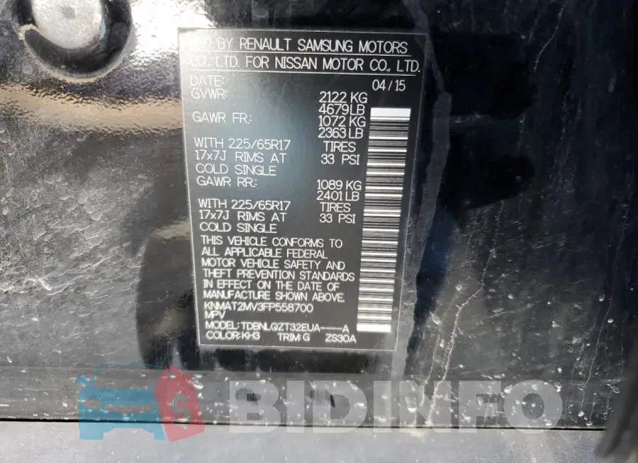 KNMAT2MV3FP558700 Photo# 14