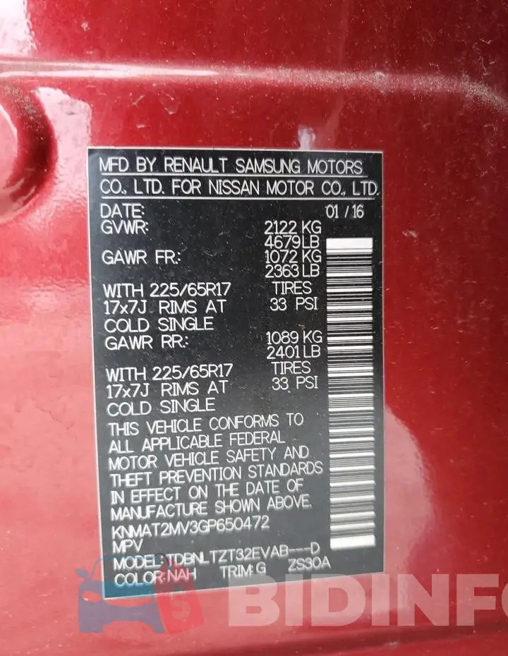 KNMAT2MV3GP650472 Photo# 13