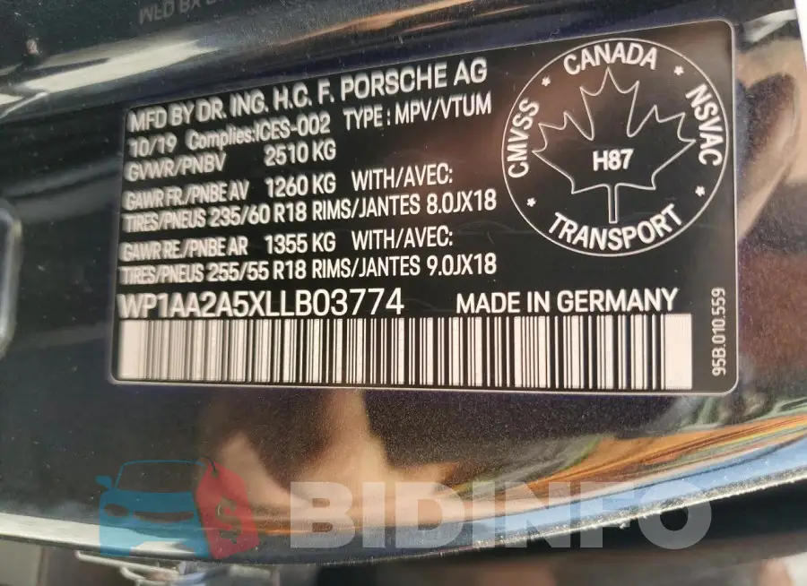 WP1AA2A5XLLB03774 Photo# 13