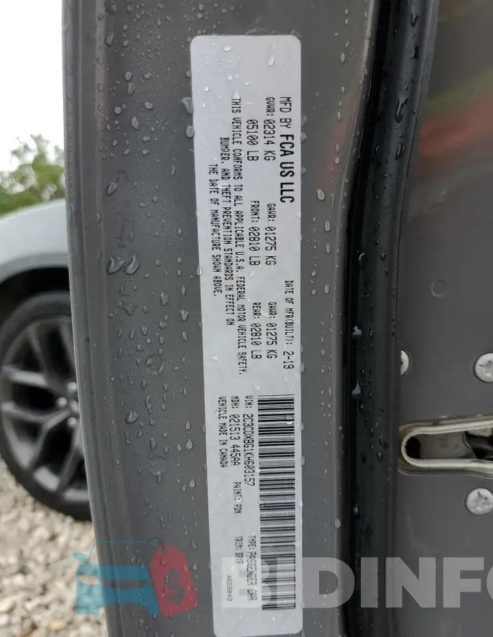 2C3CDXBG1KH603157 Photo# 13