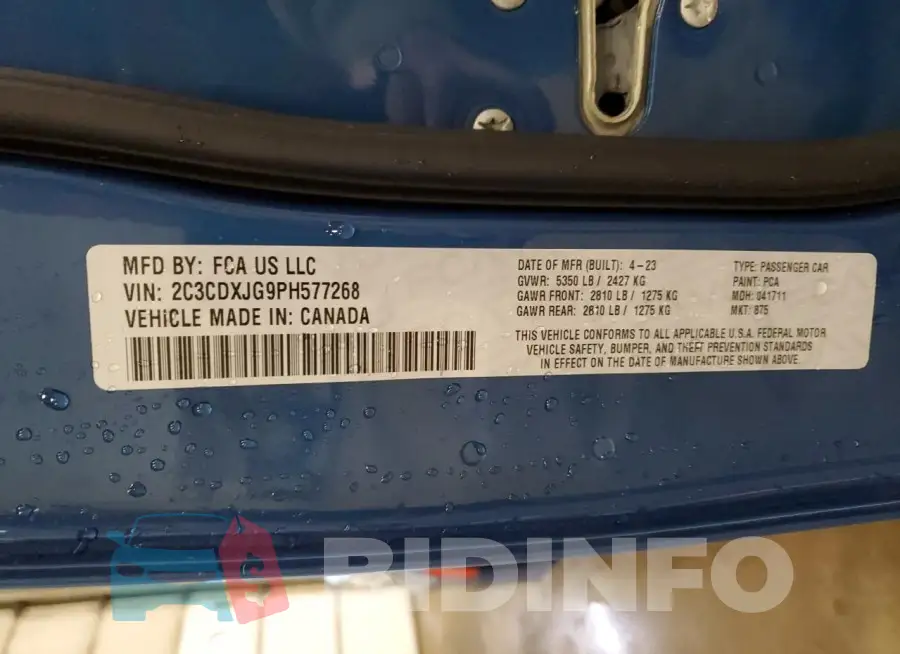 2C3CDXJG9PH577268 Photo# 13