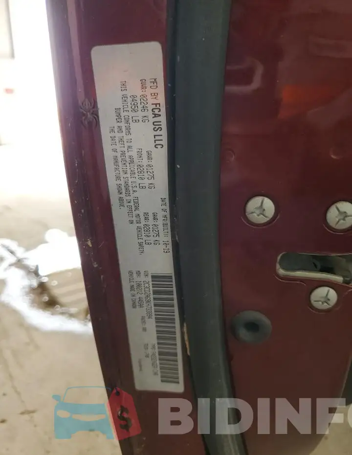 2C3CDZAG9KH733894 Photo# 12