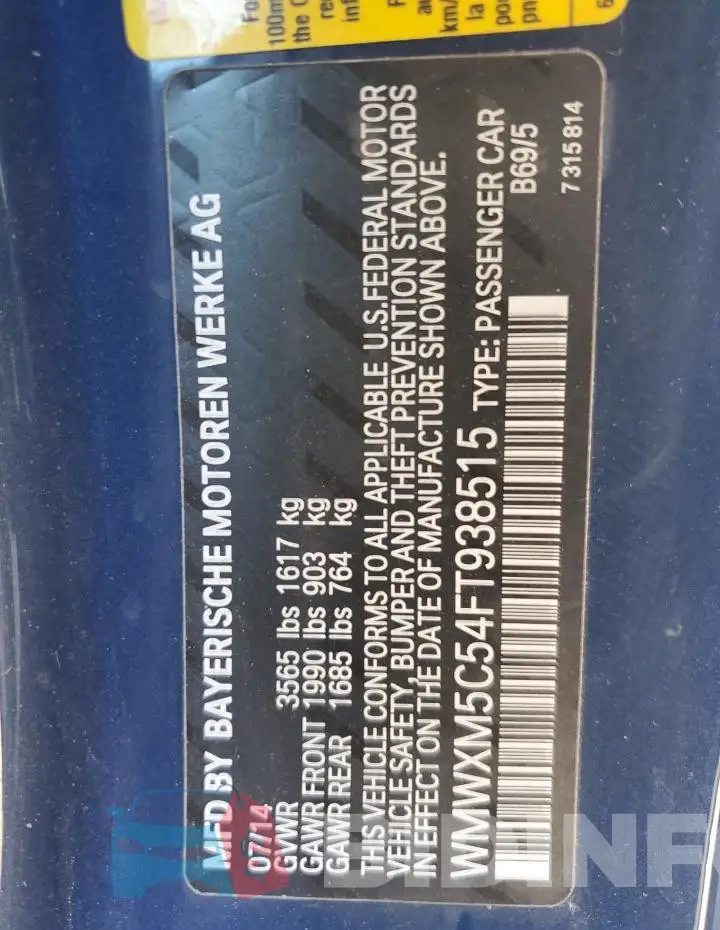 WMWXM5C54FT938515 Photo# 13