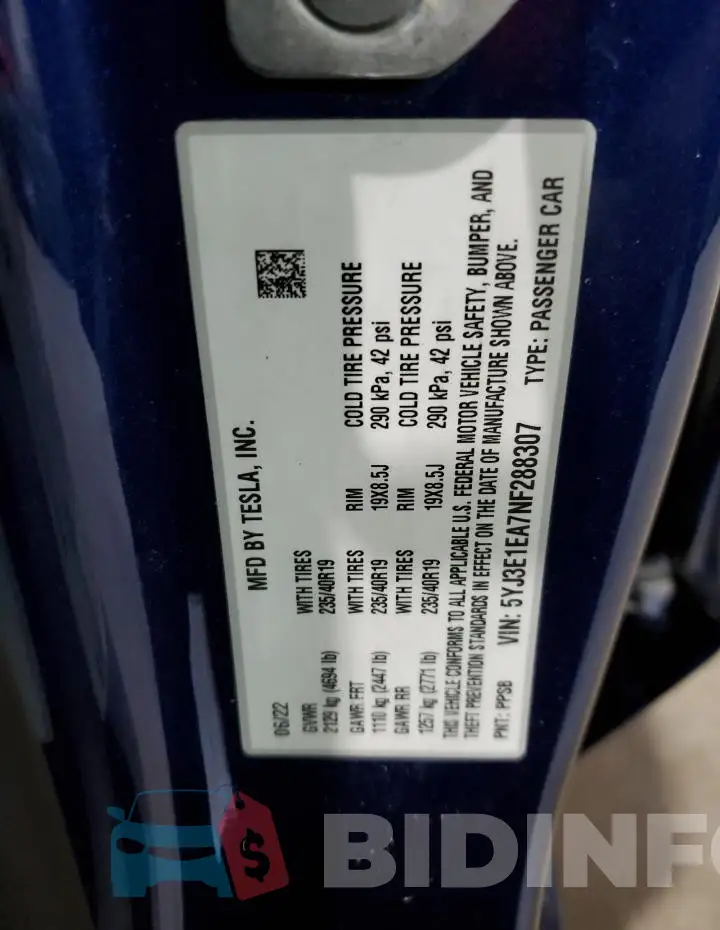 5YJ3E1EA7NF288307 Photo# 13