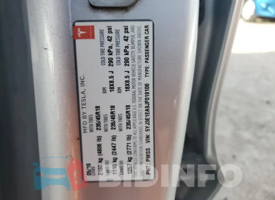 5YJ3E1EA9JF019106 Photo# 12