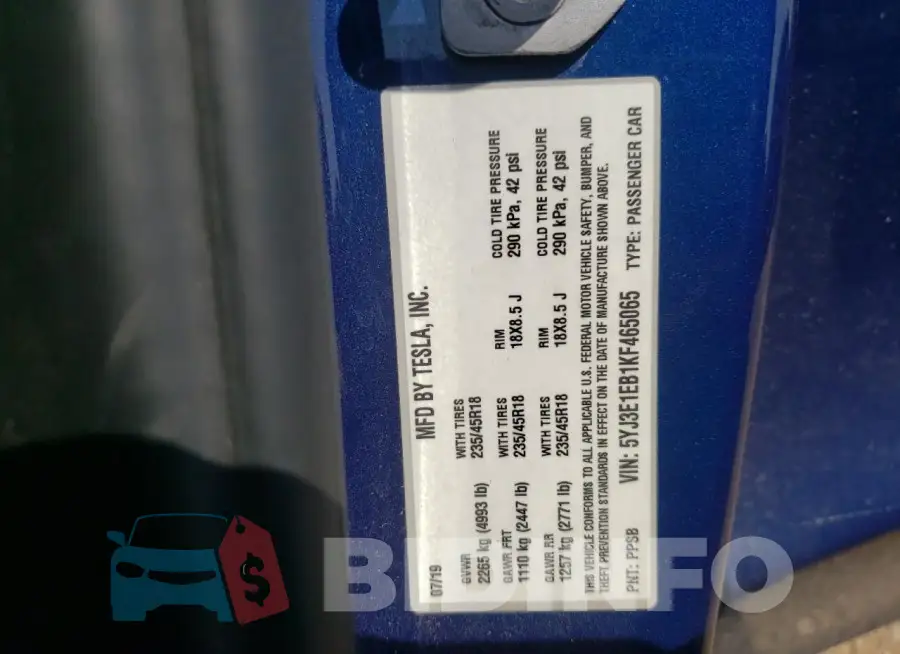5YJ3E1EB1KF465065 Photo# 13