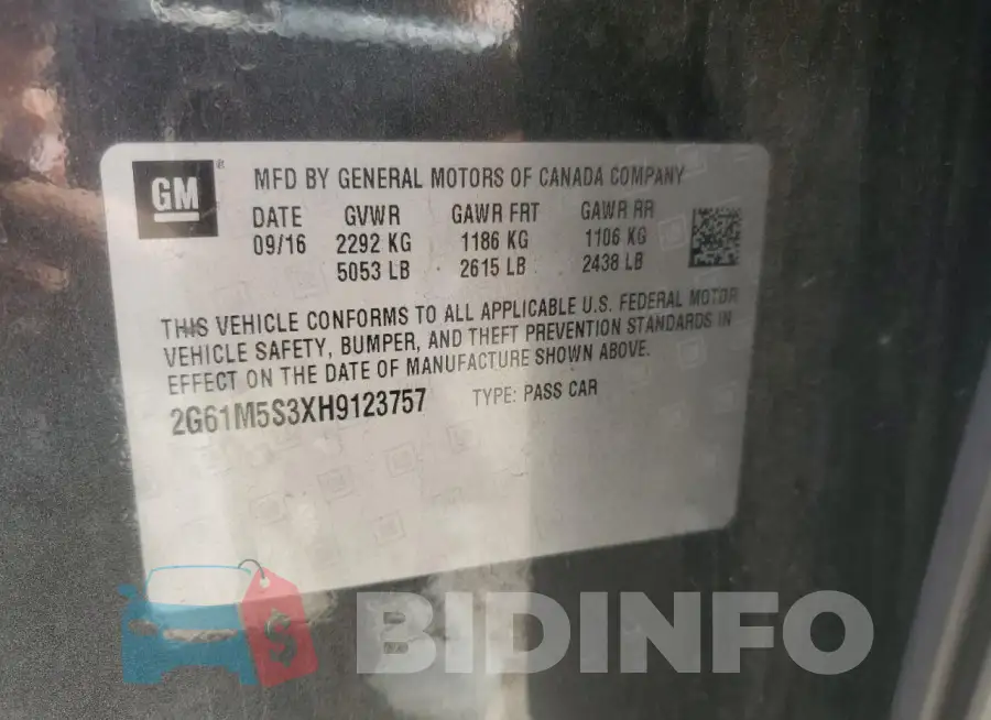 2G61M5S3XH9123757 Photo# 12