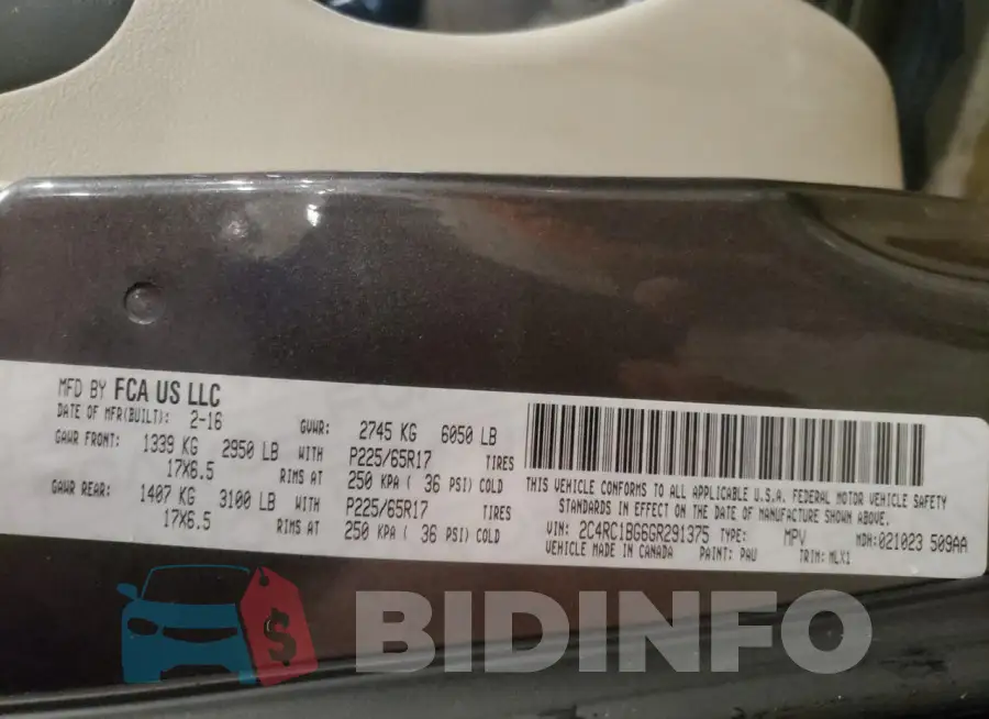 2C4RC1BG6GR291375 Photo# 13