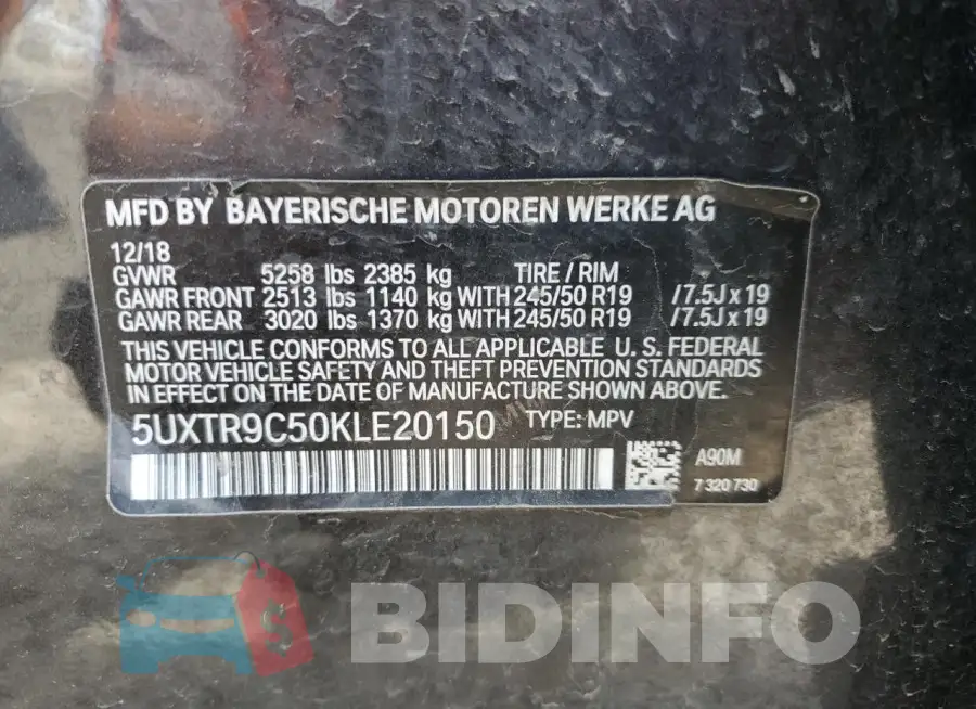 5UXTR9C50KLE20150 Photo# 13