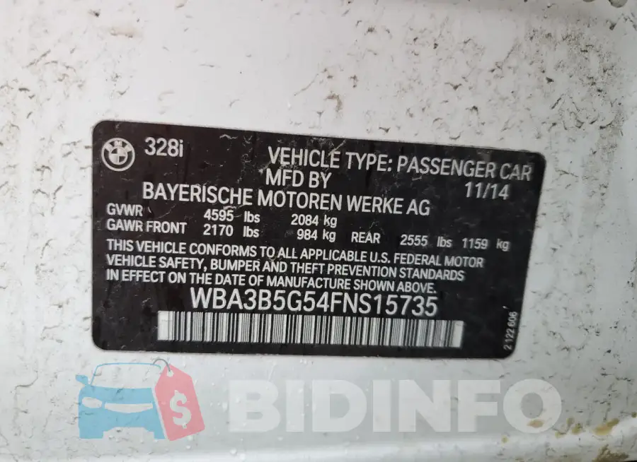 WBA3B5G54FNS15735 Photo# 12