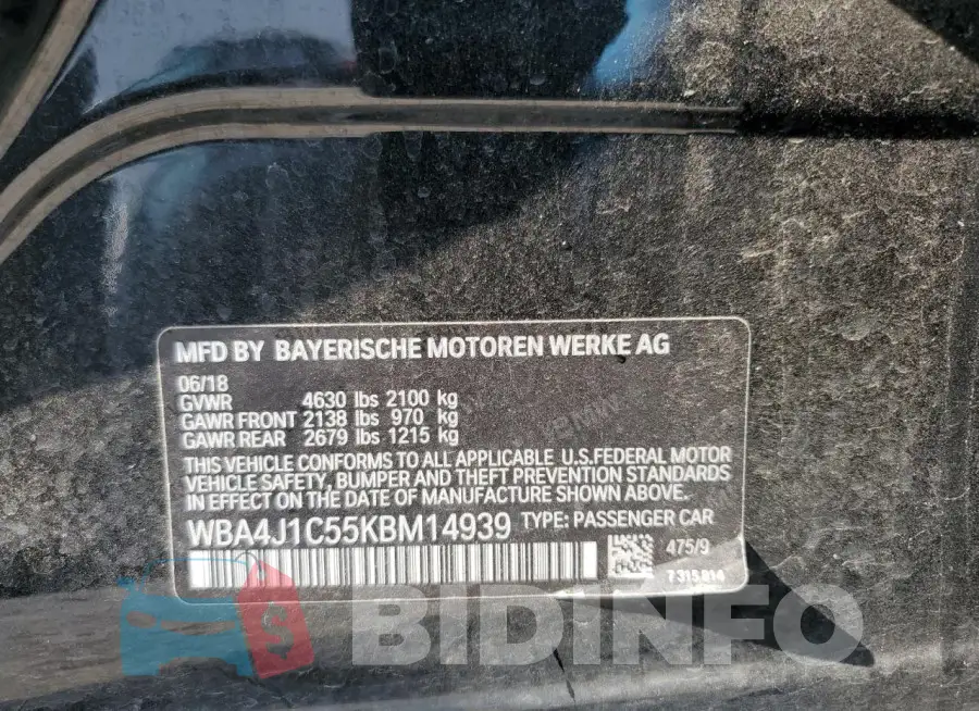 WBA4J1C55KBM14939 Photo# 12
