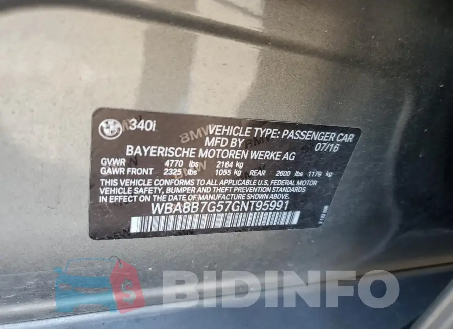 WBA8B7G57GNT95991 Photo# 12