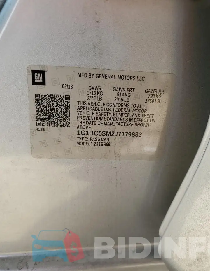 1G1BC5SM2J7179883 Photo# 12
