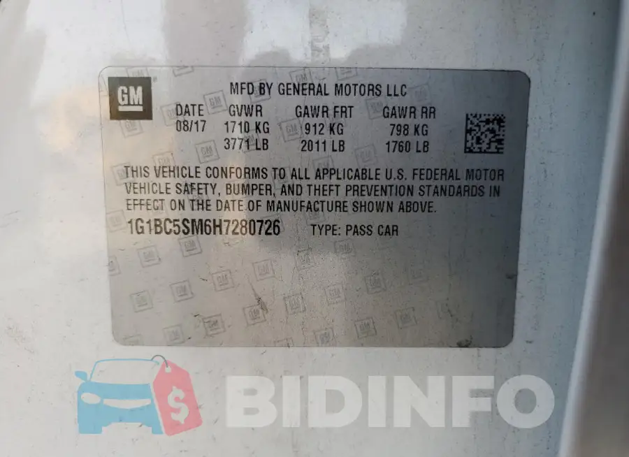 1G1BC5SM6H7280726 Photo# 13