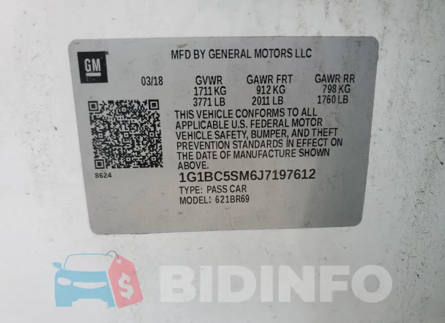 1G1BC5SM6J7197612 Photo# 12