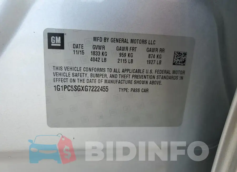 1G1PC5SGXG7222455 Photo# 13