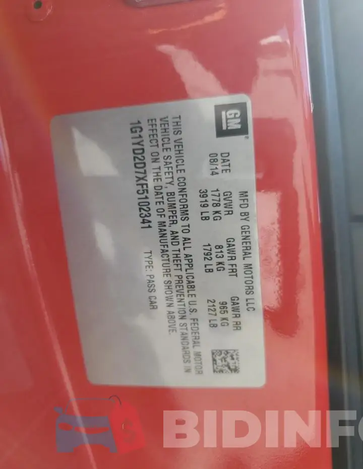 1G1YD2D7XF5102341 Photo# 12