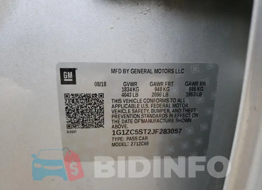 1G1ZC5ST2JF283057 Photo# 12